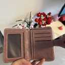 Small Wallet for Women Mini Leather Cash Wallets Zip Bifold Goth Purse Vintage Wallet Grunge Coin Pocket (Pink)