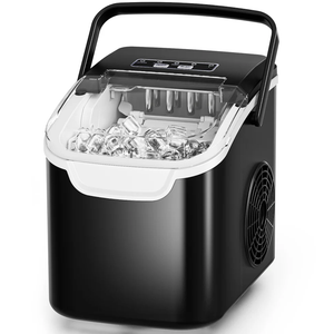 Antarctic Star Countertop Ice Maker Machine, 26Lbs/Day Fastest 6‑Min Ice | 8 bullet ice in 6min, 2 sizes, energy-saving, portable mini, with handle,basket,scoop. Home/bar/RV/camping/office. Black