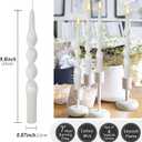 Spiral Taper Candle White Twisted Candlesticks 4 PCS Long Candle Sticks Unscented Tapered Candles for Home Dcor Weddings Festive Seasons Holiday (10INCHES)