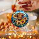 2 x Highland Cow Ornament 2025 with Sunflowers  Rustic Farmhouse Ornament, Scottish Cow Christmas Tree Decoration, Country Animal, Farm Lover Home Dcor, Countryside Rustic Keepsake