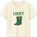 Toddler Boys St Patricks Day Shirt for Girls Funny Saint Patricks Day T-Shirts Kids Short Sleeve Tops Shamrock Tee 2-8 Years (Yellow)