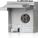 50 Amp RV Power Outlet Box, 125V/250V NEMA 14-50R RV Outlet, Weatherproof Outdoor Electrical Box with Receptacle Panel, Enclosed Lockable Power Box for RV Camper, ETL Listed H01OB06