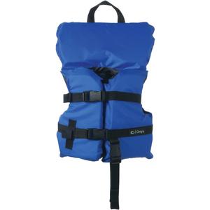 Onyx Infant & Child Life Jacket  USCG Approved General Purpose Vest for Boating, Water Sports & Safety  Fits Infants/Children Under 50lbs (Blue)