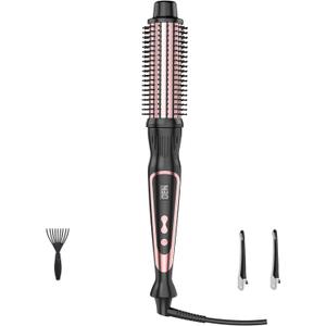 Heated Round Brush 1 1/2 Inch Curling Brush,Volumizing Thermal Brush 1.5 Inch Ceramic Tourmaline Heated Hot Ionic Iron, Curling Wand Hair Styler Tool (Rose Gold, 1.5 inch)