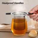 Tifanso Stainless Steel Tea Infuser Steeper Strainer for Loose Leaf Tea, Fine Mesh Reusable Diffusers Ball Bag Filter Holder with Heat Proof Handles for Teapots, Mugs, Cups
