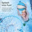 Botabee Official Size Pool Basketball - 9.4" Diameter, Size 7 Waterproof Basket Ball - Textured Grip for in-Water or Outdoor Play - Compatible with Pool Basketball Hoops - White and Blue