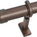 BlastHome Non-Adjustable Luxury Curtain Rods for Windows, 1 Rod Set, 8 foot Fixed Length (Two Rods Connect for a Seamless Look), Oil Rubbed Bronze