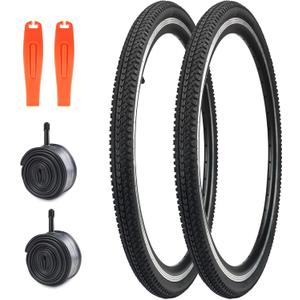 2 Pack 26x1.5 Bike Tire with Tubes City Bike Tire Mountain Bike Vintage Bicycle Tire Compatible Replacement Bicycle Tire