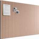 Bumusty Large Cork Board Alternative-48 x 36" Felt Bulletin Board Tiles, with 30 Pushpins, 70 Adhesive Tabs, Fine-Stripe 12-Pack, Cork Boards for Office Push Pin Board Felt Board-Terracotta