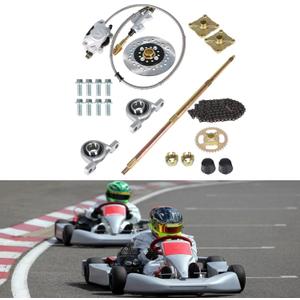 32inch/815mm Rear Axle Assembly Kit with Shaft & Hub & Chain & Brake Master Cylinder Replacement for Go Kart ATV