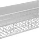 Wire Mesh Magnetic Storage Basket Trash Container Desk Tray Office Organizer for Refrigerator Microwave Oven Magnetic Surface Kitchen Office White
