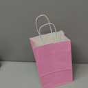 SUNCOLOR 25 Pieces 6" Mini Goodie Bags Small Pink Gift Bags with Handle for Party Favor Bags(Pink)