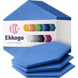 Acoustic Panels 12-Pack Soundproof Wall Panels 12"X10.4"X0.4" Sound Panels High Density Sound Dampening Panels - [Grand Blue Hexagon]