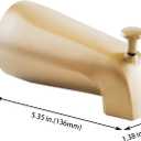 SENTO Gold Universal Bathroom Tub Spout with Diverter, Durable Heavy Duty Metal Bathtub Faucet with Shower Diverter - 4 Inches 1/2" IPS Inside Thread, Satin Brass