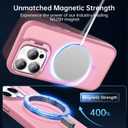 Goodon Magnetic for iPhone 13 Pro Max Case with Screen Protector, Built-in Metal Camera Kickstand,[Compatible with Magsafe] [Wireless Charging] Matte Protective Phone Cover for Women Girls - Pink