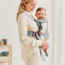 BabyBjrn Baby Carrier Mini, Light Gray, 3D Jersey | Infant Carrier (7-25 lbs), Ergonomic, Easy-to-Use