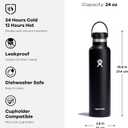 Hydro Flask Water Bottle - Insulated Stainless Steel - Non Spill, Leakproof in 24 Oz Tonal Trillium