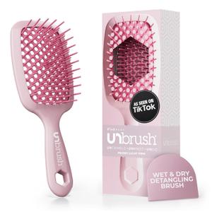 FHI Heat UNbrush Detangling Brush for Pain-Free Brushing on All Wet or Dry Hair Types Durable DuoFlex Anti-Static Bristles, Lightweight Handle, Vented Hair Brush
