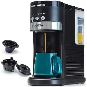 Single Serve Coffee Maker for K-Cup Pods & Ground Coffee, 6 to 14oz Brew Sizes, Strong Brew Option, Fast Brewing, Compact Design with Removable 40oz Reservoir, Travel Mug Friendly, Black