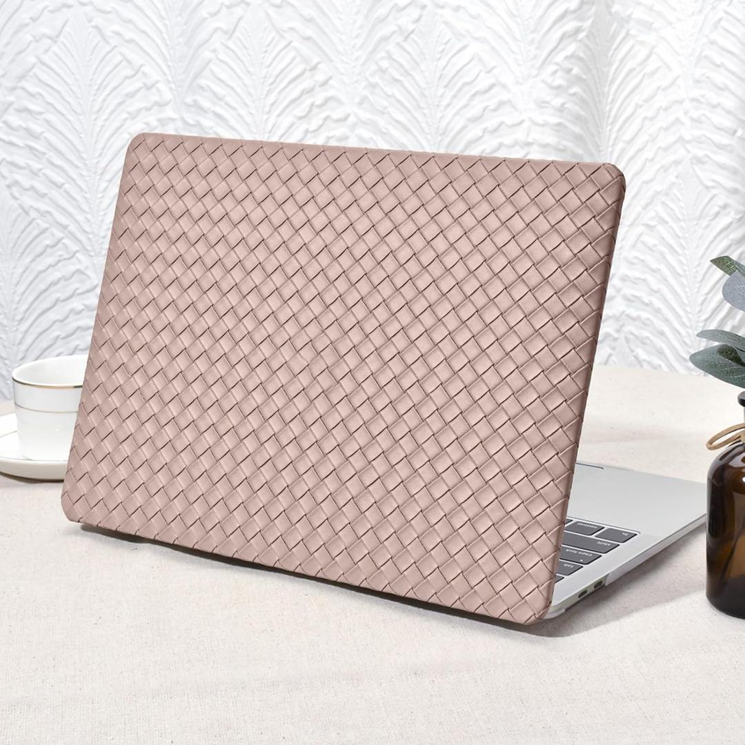 Seorsok Compatible with MacBook Air 13 Inch Case2022 2021 2020 2019 2018 Release A1932 A2179 M1 A2337 Touch ID,Elegant Plastic Hard Shell Case&Keyboard Cover,Brown Tartan PVC Leather No Logo Cutout