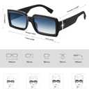 SOJOS Trendy Retro Rectangle Polarized Sunglasses Men 90s Vintage Square Womens Sunnies Shades SJ2388 (Black Frame Blue Grading Lens)