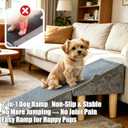 Split Ottoman Dog Ramp for Small Dogs and Cats – 2-in-1 Foldable Wooden Pet Ramp and Stairs for Couch and Low Bed, or Ottoman, Non-Slip and Portable, White
