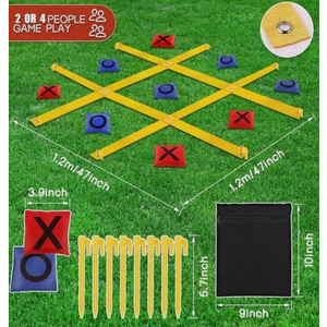 Giant Tic Tac Toe Outdoor Game comes with 10 bean bags, large outdoor