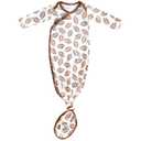 Copper Pearl Baby Gown - Knotted Newborn Sleepers for Baby Boy and Girl, Soft Stretchy Long Sleeve Infant Gowns with Bottom Tie and Hand Mittens, Perfect Hospital Coming Home Outfit (Blitz)