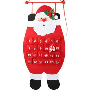 D-FantiX Santa Christmas Advent Calendar 2025, 3D Felt Hanging Advent Calendar Reusable Countdown to Christmas Calendar for Kids Christmas Decorations Gifts