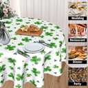 Kawani St. Patrick's Day Round Tablecloth 70 Inch Watercolor Shamrock Table Cloths Green St Patricks Day Table Cloths Circular Table Cover Spring Holiday Tabletop for Home Dining Kitchen Picnic Party