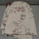 jinchan Linen Floral Curtains for Living Room 84 Inch Length Taupe Printed Curtains Back Tab French Country Farmhouse Flower Patterned Drapes Bedroom Window Curtain Set 2 Panels