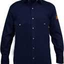 Just In Trend Flame Resistant Light Weight FR Shirt for Men - 88% Cotton, 12% Nylon, 7oz, NFPA 2112 (Medium, Navy Blue)