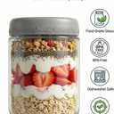 16oz 8Pack Glass Overnight Oats Jars Containers with Airtight Leakproof Lids, Reusable Mason Jars for Meal Prep, Yogurt Parfaits, Smoothies, Salads & Healthy Breakfast(16oz-8Pack)