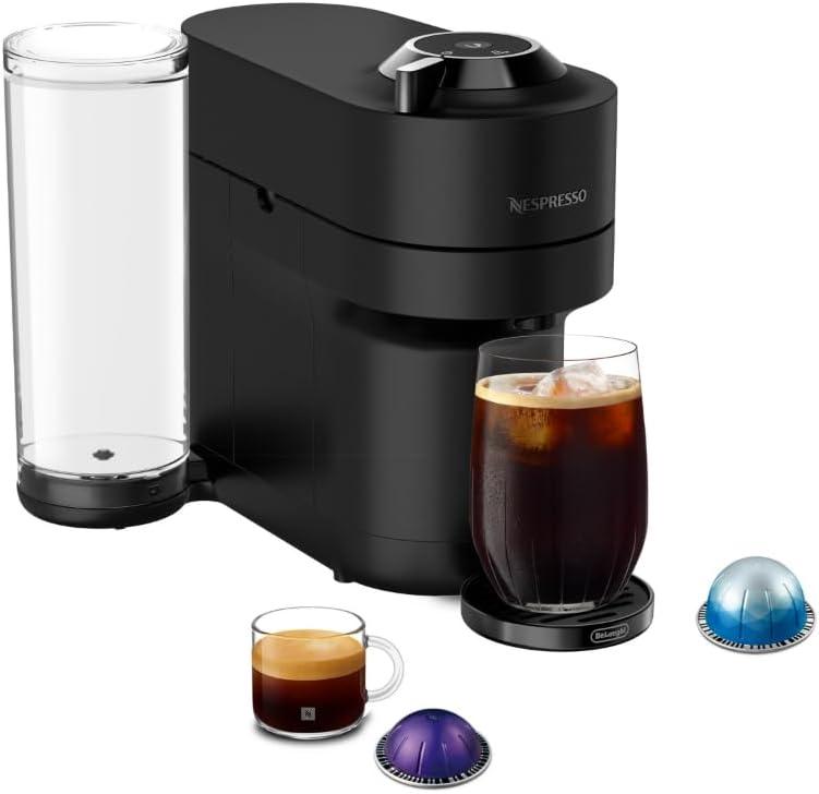 Nespresso Vertuo Pop+ Coffee and Espresso Maker by De'Longhi, Black Matte with Dark Chrome, BBD: 12.31.2026