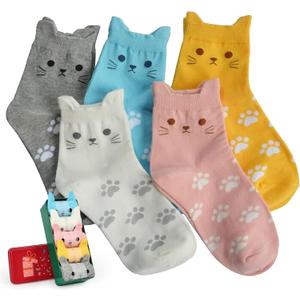 Jeasona Cute Cat Gifts for Women Animal Cat Socks Wife Mom Girlfriend Daughter