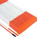 Growsun Driveway Marker 48 inch Orange Fiberglass 5/16 inch Dia Snow Fence Reflective Plow Stakes for Yard Walkways Parking Lots Safety Rods Edge, Pack of 25