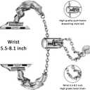 ZVVN Stainless Steel Tassel Band for Apple Watch Bands 38mm 40mm 41mm 42mm 44mm 45mm 49mm Women Men, Honeycomb Pattern Stainless Steel Metal Strap for iWatch SE Series 8 7 6 5 4 3 2 1 (Silver)