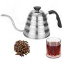 GreatChef Premium Coffee Grooseneck Kettle Stainless Steel - 40 Oz / 1.27 Quarts / 1.2 L / 5 Cup - Perfect Pouring Over for Coffee Drip or Tea Brewing All Stovetop Compatible