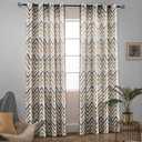 Melodieux Chevron Grommet Top Window Curtains for Living Room, 52 by 96 Inch, Coffee (1 Panel)