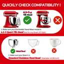 Pouring Shield for KitchenAid Tilt Head 4.5-5 QT (for Stainless Steel Bowls Only), for Kitchen aid Accessories and Attachments, Fully Enclosed Foldable Lid Mixer Bowl Cover & Flour Funnel