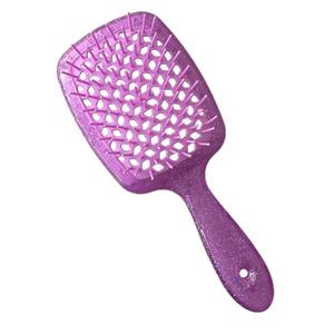 Curl Defining Brush Vented Hair Brush Hairbrush for Wet & Dry Hair For Women and Men Less Pulling Pain-Free Brushing (Glitter Purple)