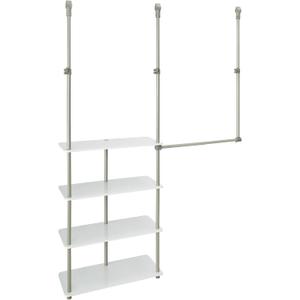 ClosetMaid Maximizer Closet Accessory, Add Adjustable Storage Space, 4 Shelves, Double Hang Rod, Tool Free, Add On Unit, White, 
11.6 x 53 x 74 inches