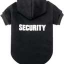 BINGPET Security Dog Hoodies Puppy Sweater Cold Weather Dog Coats Soft Brushed Fleece Pet Clothes Hooded Sweatshirt for Dog Cat (Medium) #1 Black(Security)