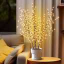 33in Lighted Branches with 180 LED Lights, Twinkling Light Up Tree with Timer, DIY Flexible Lighted Branches for Home Dcor, Bedroom, Wedding, Party