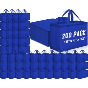 Windyun Reusable Grocery Bags Large Non Woven Shopping Bags with Handles Foldable Portable Tote, 16x6x12 Inch