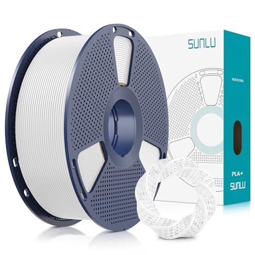 SUNLU 3D Printer Filament PLA Plus 1.75mm, SUNLU Neatly Wound 1.75mm PRO, PLA+ Filament for Most FDM 3D Printer, Dimensional Accuracy +/- 0.02 mm, 1 kg Spool(2.2lbs), White