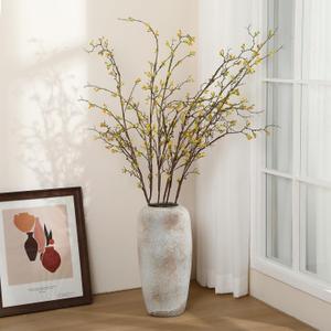 6 Pcs Tall Artificial Flowers Branches for Spring Indoor Decoration, 63 Inch Fake Faux Flowers with Long Stems for Vase Wedding Home Party Table Centerpieces(Winter Jasmine)