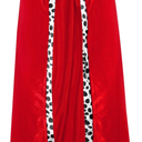 SATINIOR Red Prince Cloak Queen Robe Mardi Gras Costume Stage Performances Royal Cape for Halloween Costume Party Accessory(Adult Size)