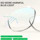 2 x miyya Blue Light Blocking Glasses for Women, Blue Light Glasses for Women Oversized Fashion Glasses (All Black)