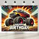 Monster Truck Background 7  5 ft Truck Theme Party Decoration Monster Car Birthday Party Supplies Truck Fan Meeting Photo Background